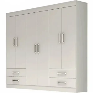 Guarda Roupa Hercules Casal Sem Espelho 6 Portas 4 Gavetas Carioca