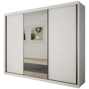 Guarda Roupa Sollo Casal com Espelho 3 Portas 8 Gavetas 1 Espelho Novo Horizonte
