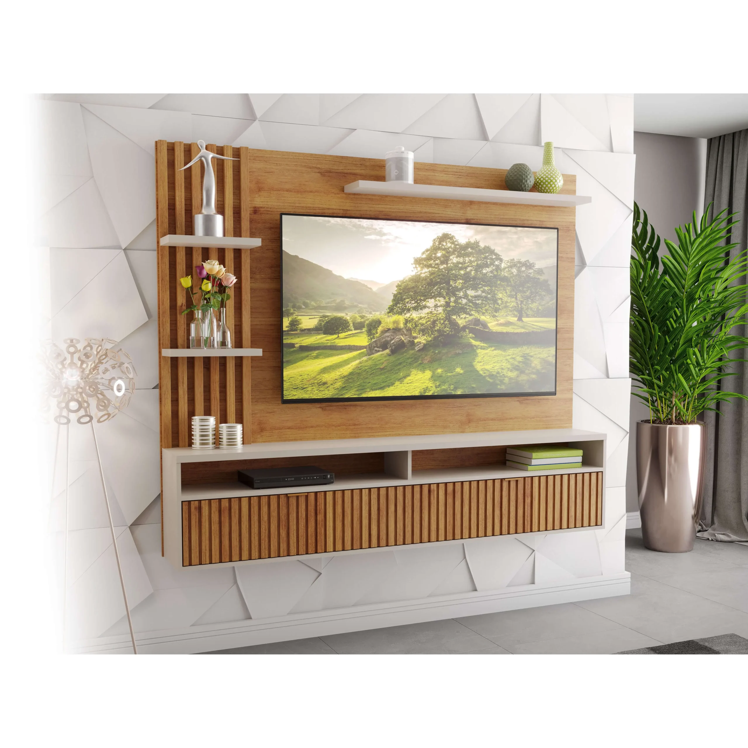 Painel Versalhes para Tv Até 65 Polegadas 1 Porta Viero - Imagem 4