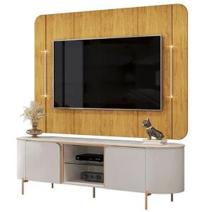 Rack com Painel Adele para Tv Até 65 Polegadas 2 Portas com Led Dj