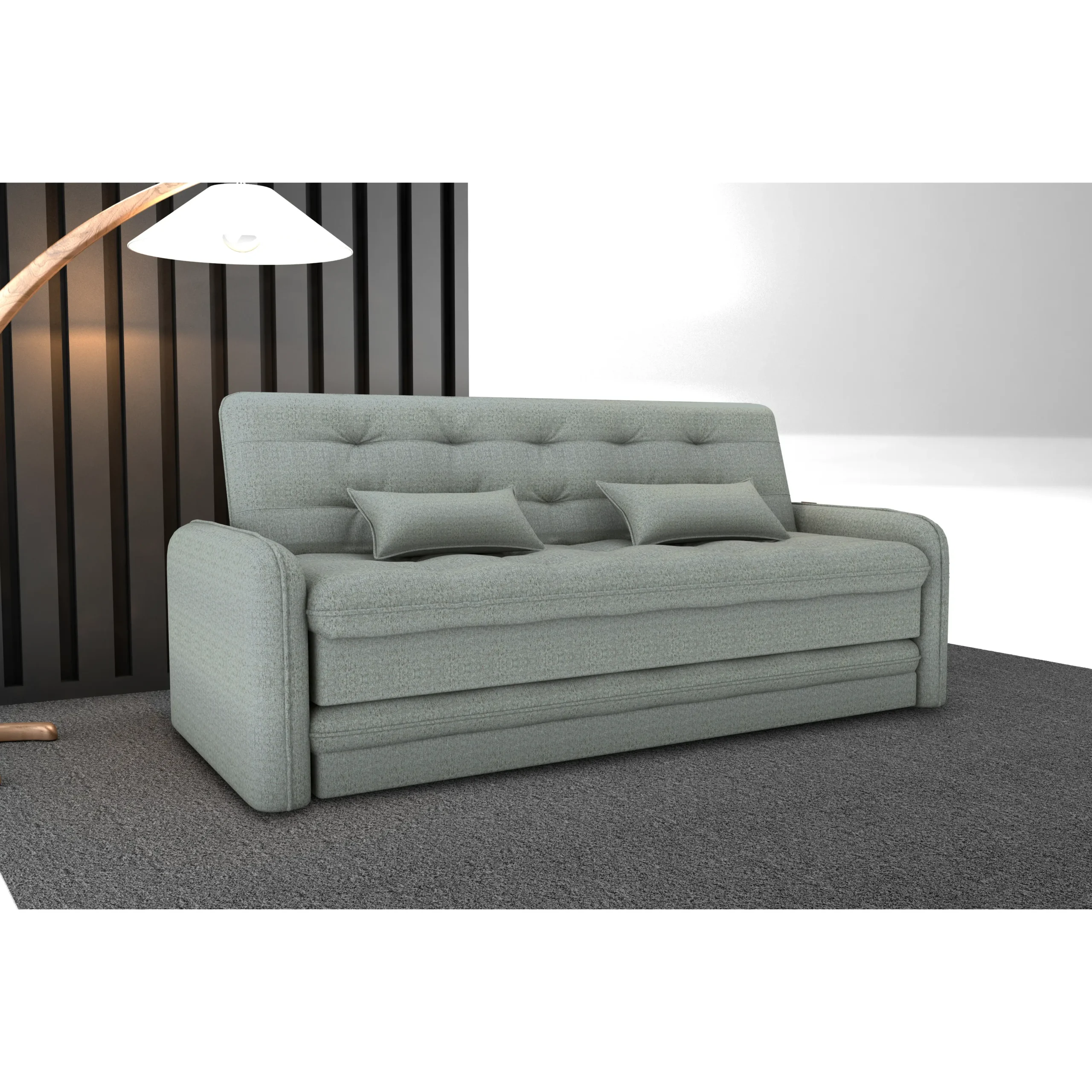 Sofá Cama Madalena Reclinável com Cama Auxiliar 3 Lugares Tecido Linho 200cm Matrix - Imagem 3