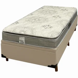 Base Baú em Veludo com Colchão Orthosono Solteiro D33 One Bord com Pillow 55x188x88cm Anjos