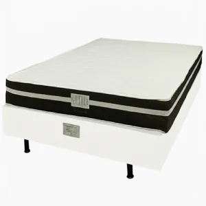 Base em Corino com Colchão Bio Classic Casal com Molas Ensacadas 62x188x138cm Bio Flex