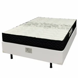 Base em Corino com Colchão Pasquale D45 Casal 54x188x138cm Paropas