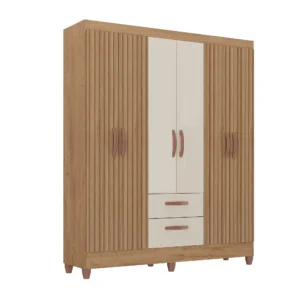 Guarda Roupa Fortaleza 6 Portas 2 Gavetas Casal Atualle Canelato Rústico