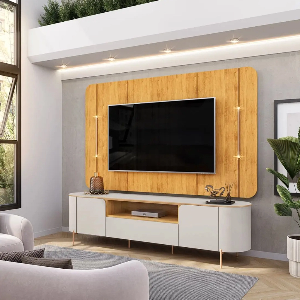 Rack com Painel Adele para Tv Até 65 Polegadas 2 Portas com Led Dj - Imagem 3