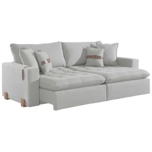 Sofá Cama Zeus 220cm 4 Lugares Retrátil e Reclinável Tecido Linho Innove