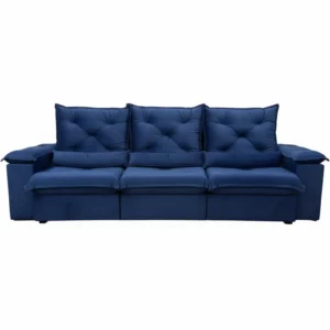 Sofá Porto Madero 5 Lugares Retrátil e Reclinável 270cm 3 Módulos Tecido Veludo Imperial Decor