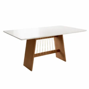 Mesa Damiana 120x80 com Tampo de Vidro Ba56-cn/ta31-frv