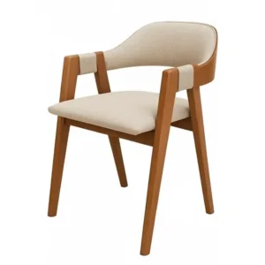 Cadeiras Perola em Linho Madeira Wj Decor