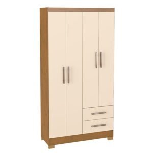 Guarda Roupa Vitoria Solteiro 4 Portas 2 Gavetas San Marino