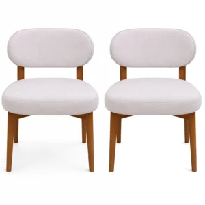 Kit 2 Cadeiras Santorini Hr em Linho Madeira