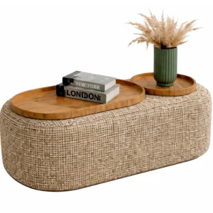 Mesa de Centro Madrid Tecido Linhão House Decor