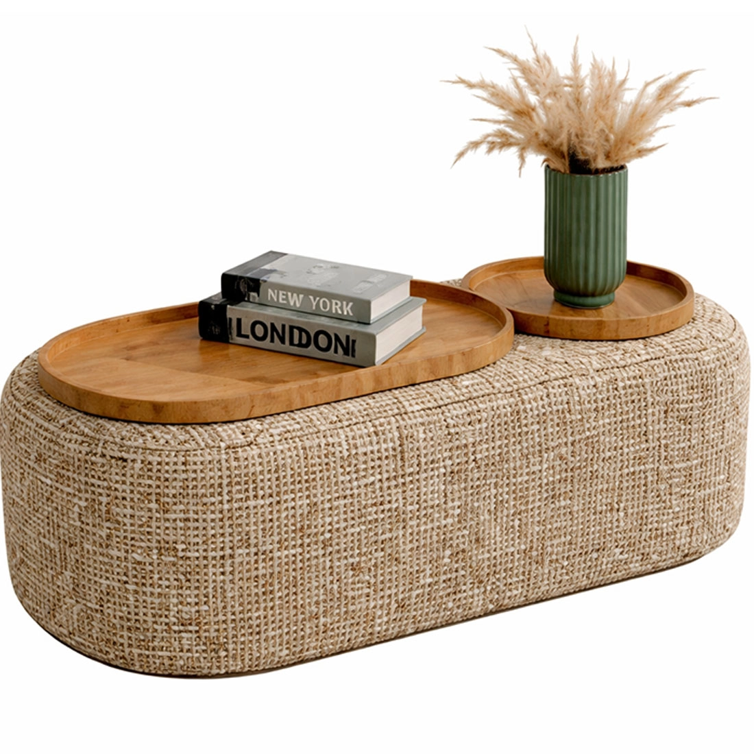 Mesa de Centro Madrid Tecido Linhão House Decor