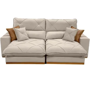 Sofá Gran Bello em Veludo com Molas Ensacadas 4 Lugares Retrátil e Reclinável 230cm Imperio