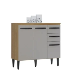 Balcão Isadora 3 Portas 2 Gavetas para Cozinha Poquema