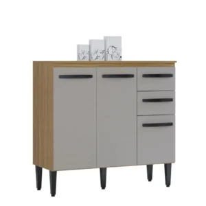 Balcão Isadora 3 Portas 2 Gavetas para Cozinha Poquema