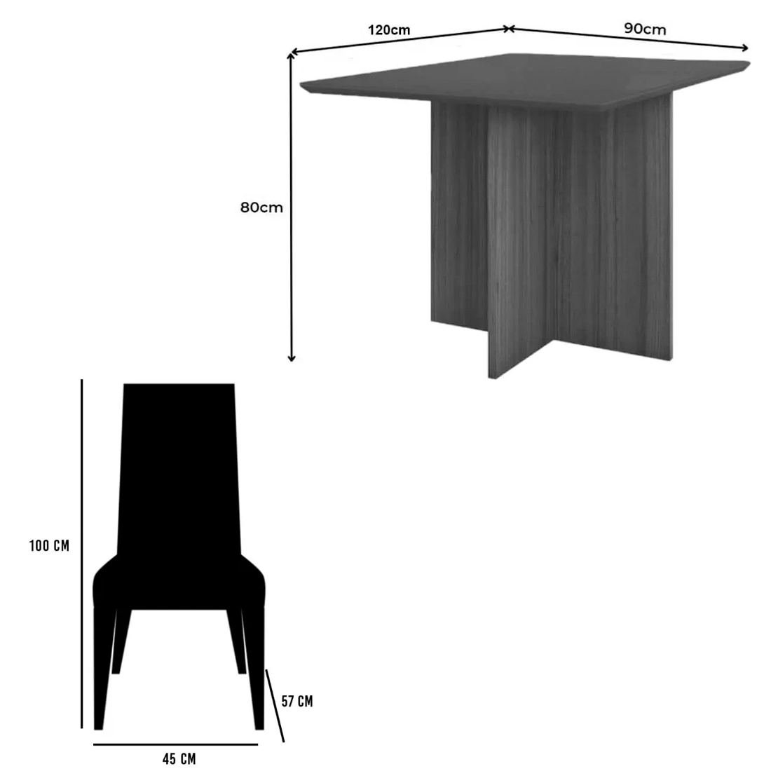 Mesa de Jantar Helo 120x90cm com Vidro e 4 Cadeiras Jasmim em Veludo Estofadas Poliman - Imagem 2