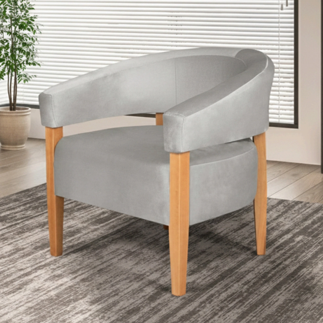 Poltrona Decorativa Valentina em Linho House Decor - Imagem 3
