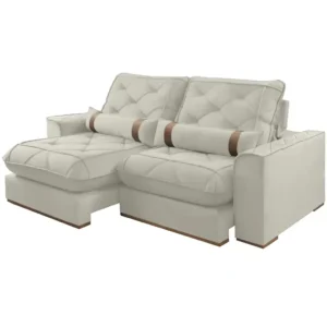 Sofá Vicam 029 Dubai em Linho com Molas Ensacadas 4 Lugares Retrátil e Reclinável 250cm