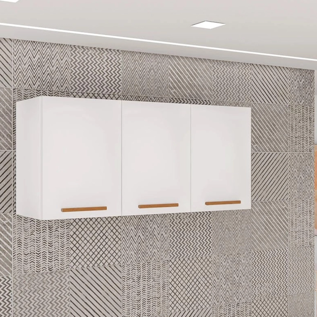 Armário Aéreo New Valencia 3 Portas Salleto - Imagem 3