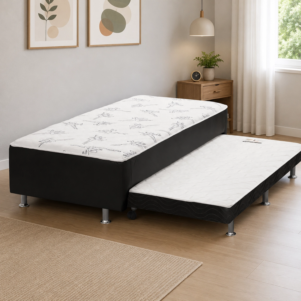 Cama Box Union com Auxiliar Solteiro Ortopédica 88x188x43cm Ortobom - Imagem 3