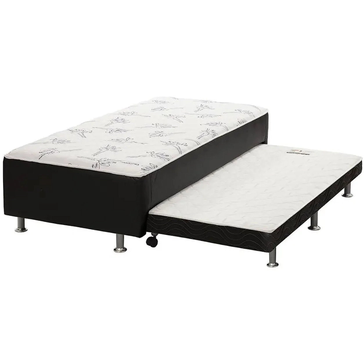 Cama Box Union com Auxiliar Solteiro Ortopédica 88x188x43cm Ortobom