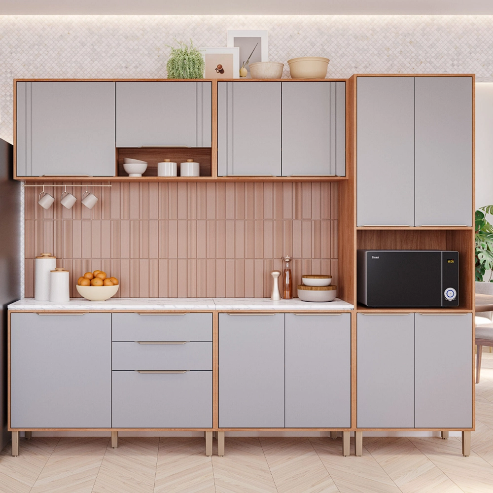 Cozinha Divina Esplendida Celeste Aurea Completa 5 Peças 12 Portas 2 Gavetas Mgm - Imagem 3