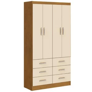 Guarda Roupa Napoles Solteiro 4 Portas 6 Gavetas San Marino