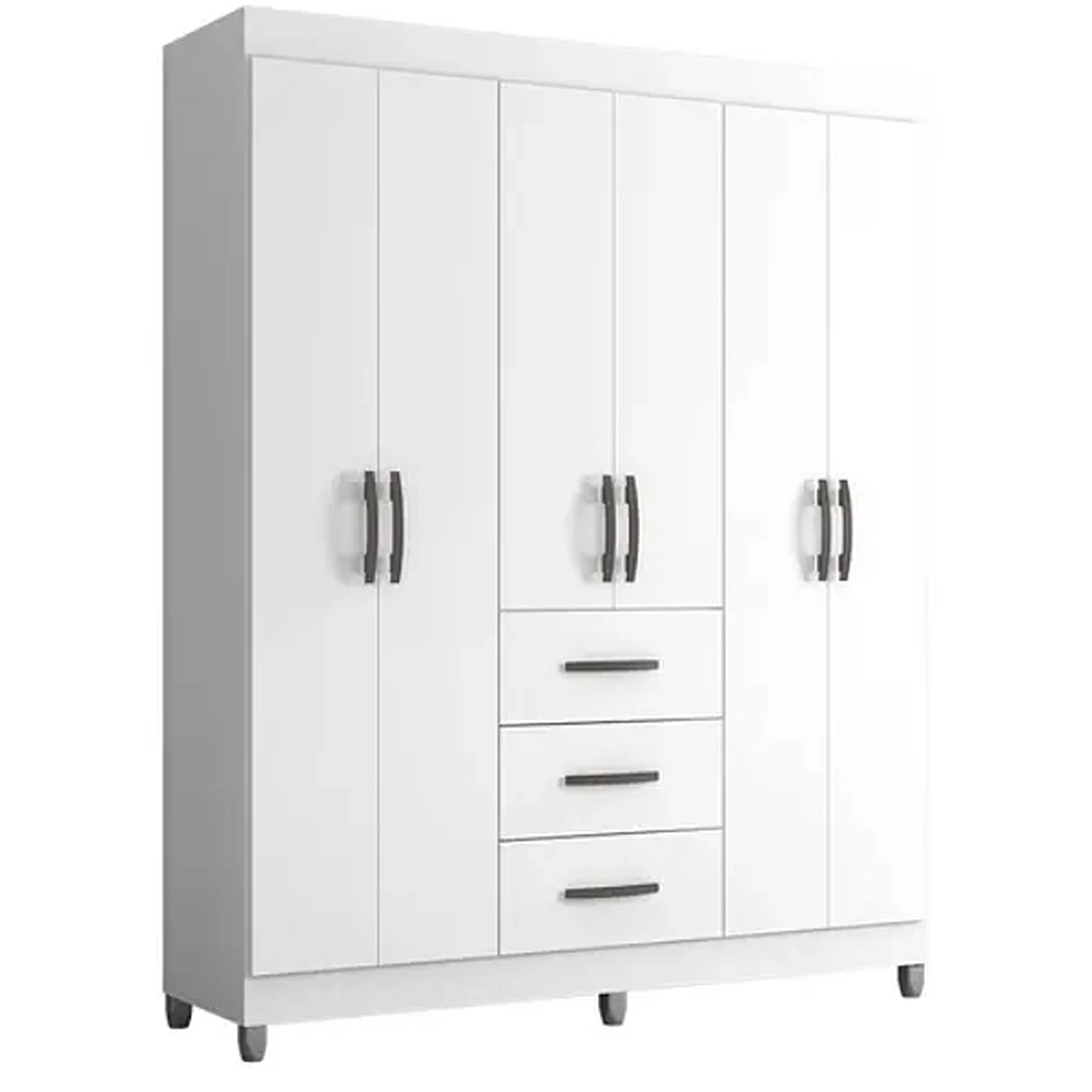 Guarda Roupa Sevilha Poquema Casal 6 Portas 3 Gavetas