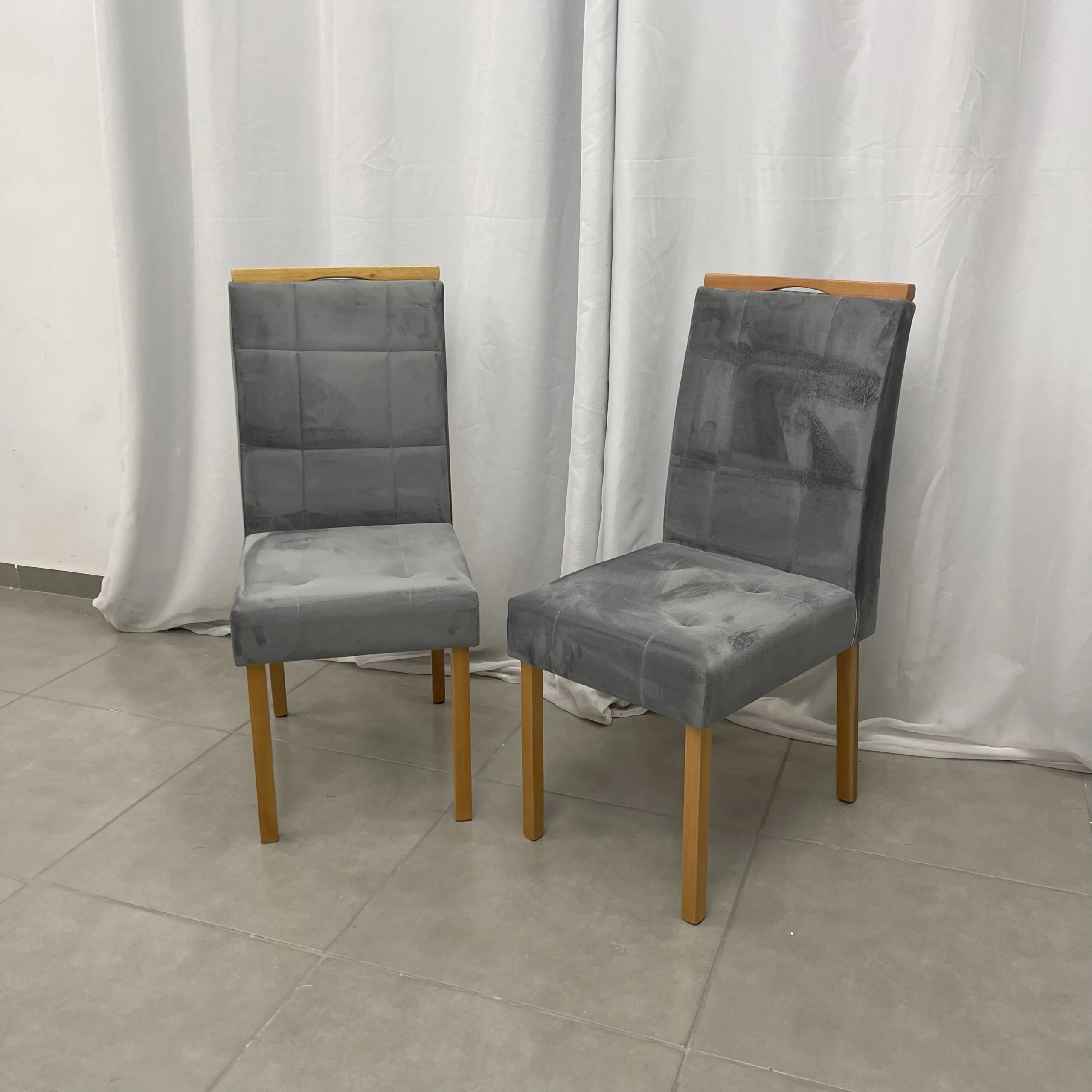 Kit 2 Cadeiras Giulia Mayra União em Veludo Estofadas - Imagem 4