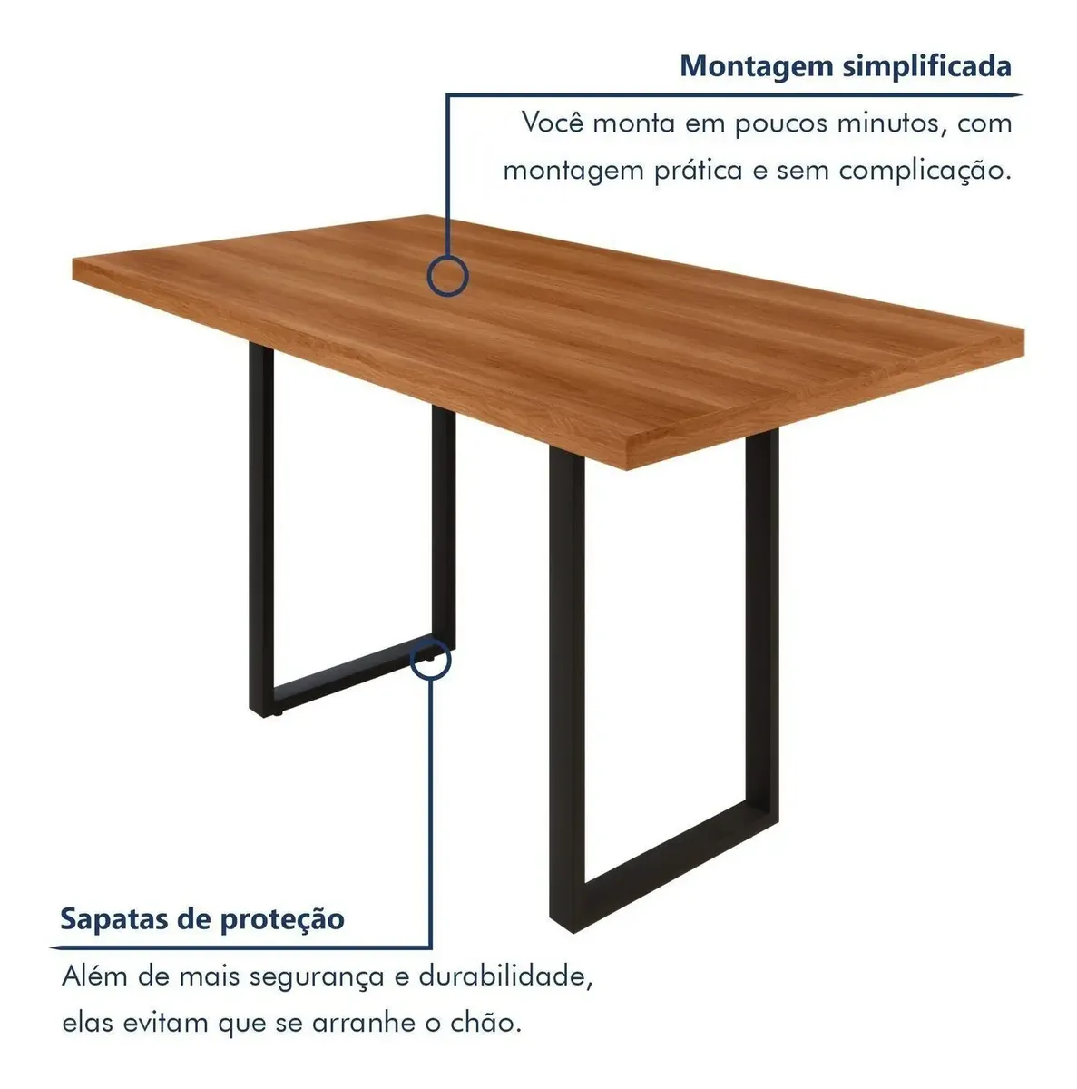 Mesa Mariana 136x75cm Paonanda - Imagem 4
