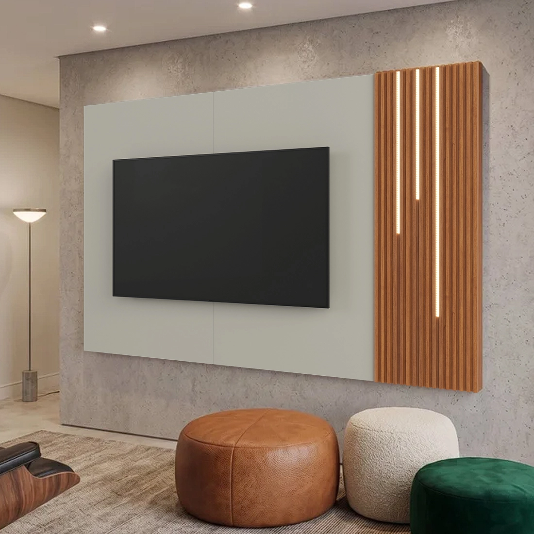 Painel Arezzo Mavaular 220cm com Led para Tv Até 75 Polegadas - Imagem 3