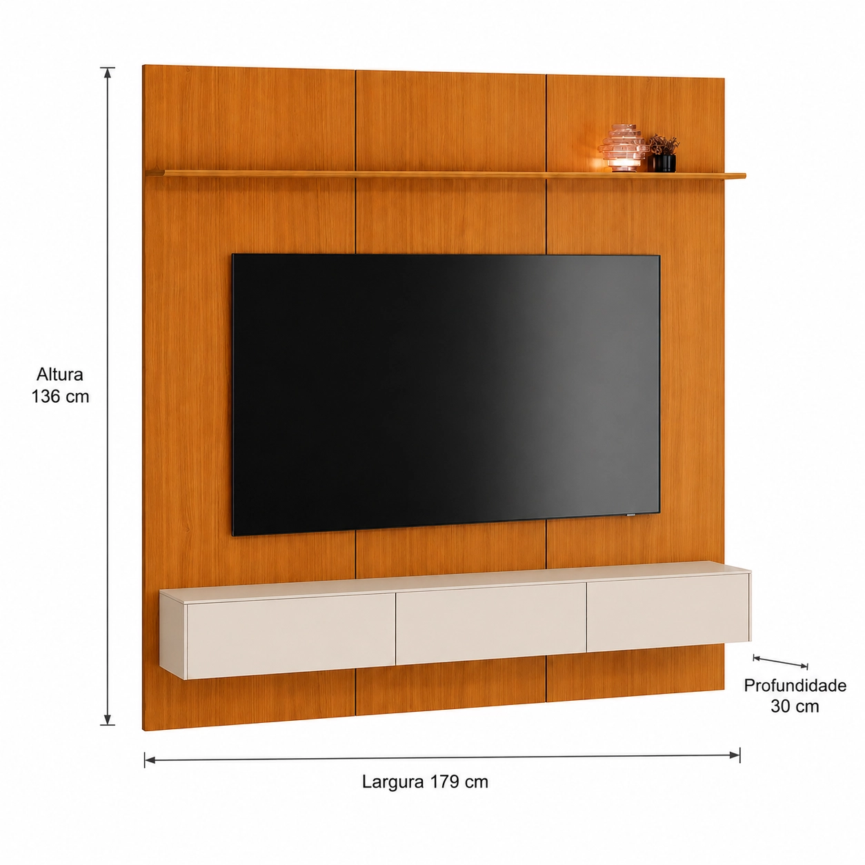 Painel Avant 179cm com Nicho Dior para Tv Até 75 Polegadas Edn - Imagem 2