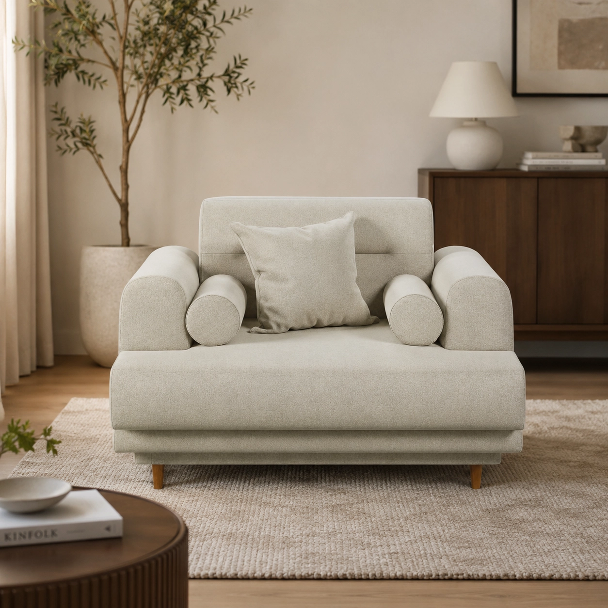 Poltrona Decorativa Lisboa em Linho Estofart - Imagem 3