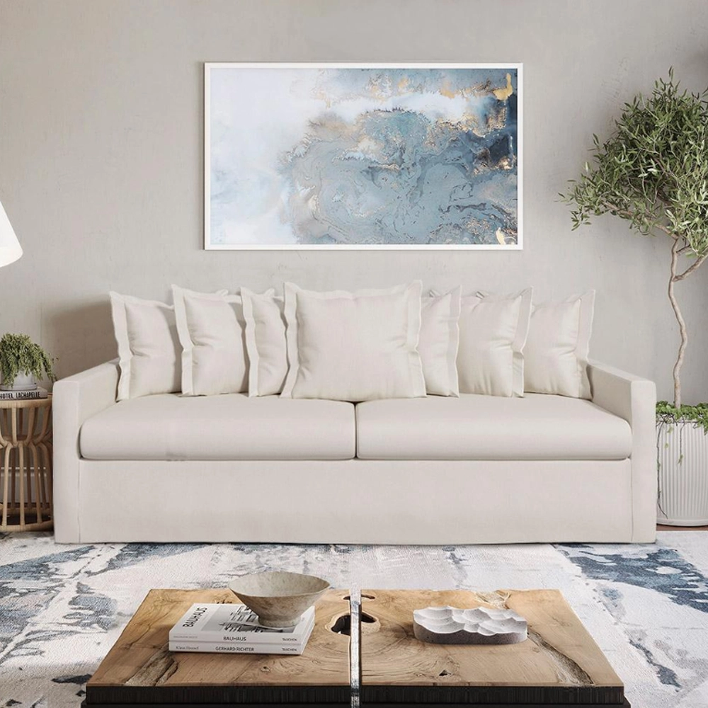 Sofá Enseada 200cm em Linho 3 Lugares Estofart - Imagem 3