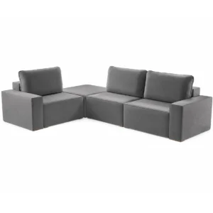 Sofá Modular Lecanton em Veludo 4 Peças 5 Lugares Império