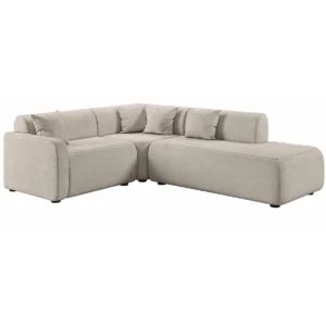 Sofá de Canto Cargo 2 Cantos com Chaise em Veludo 5 Lugares Estofart