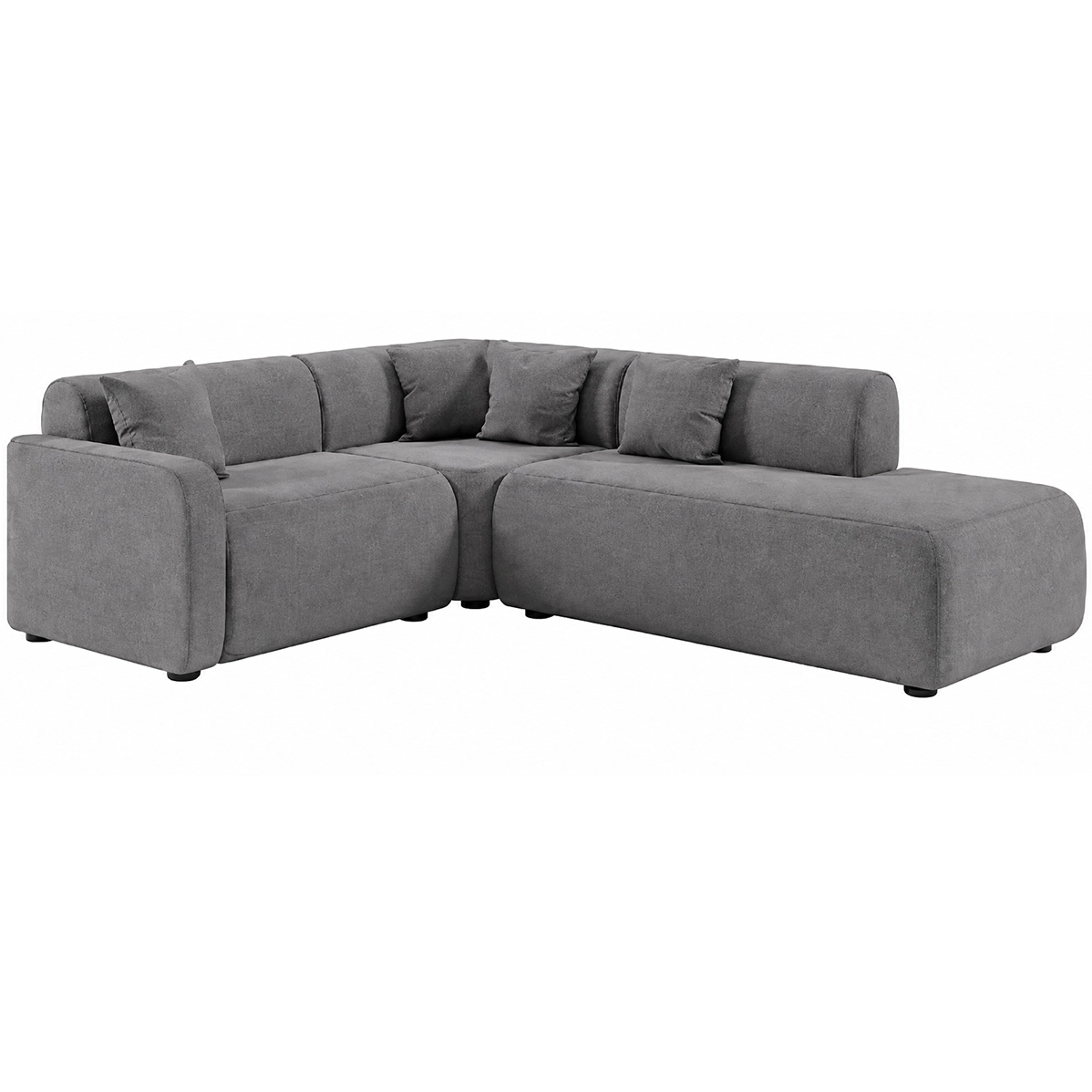 Sofá de Canto Cargo 2 Cantos com Chaise em Linho 5 Lugares Estofart - Imagem 4