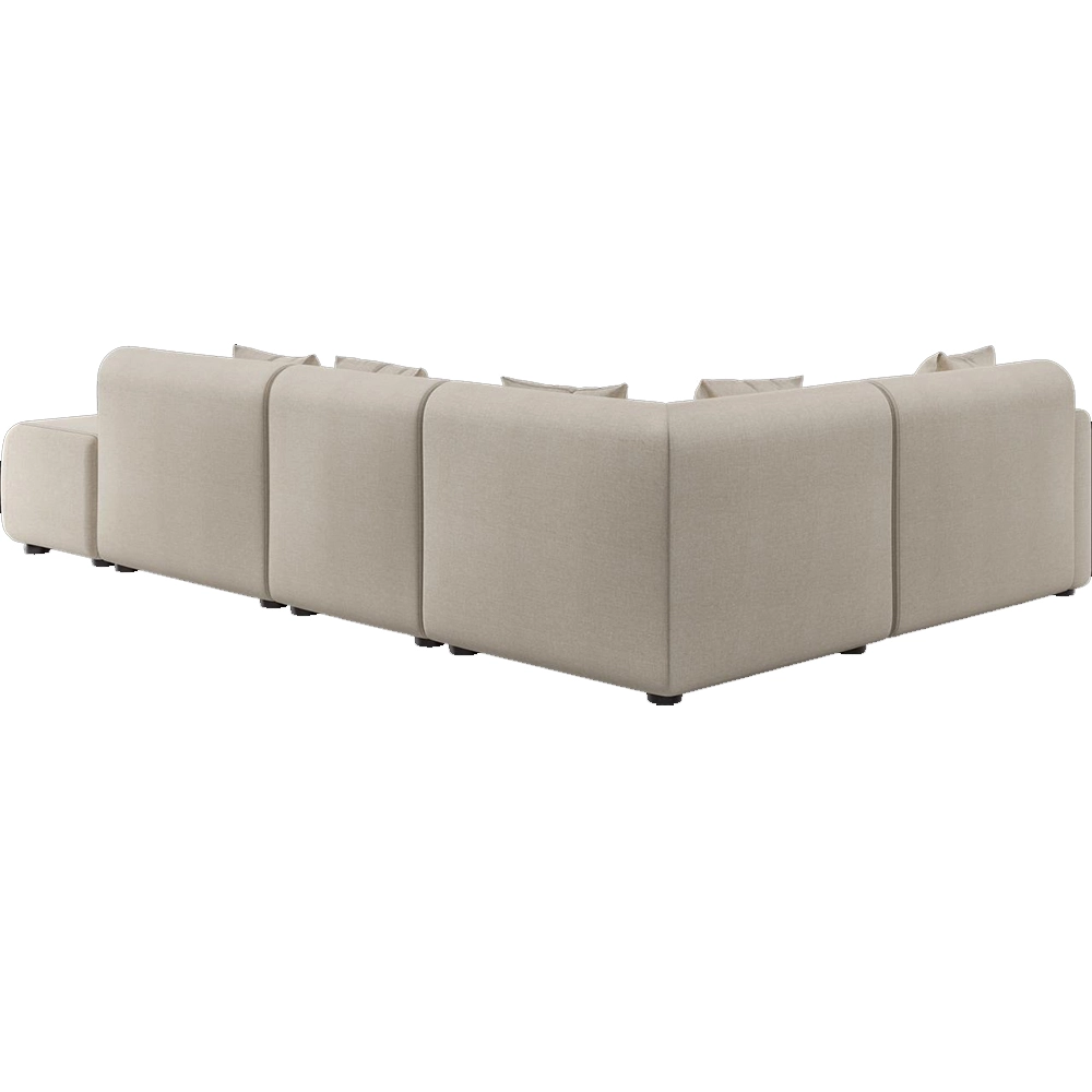 Sofá de Canto Cargo em Linho 7 Lugares com Chaise Estofart - Imagem 4