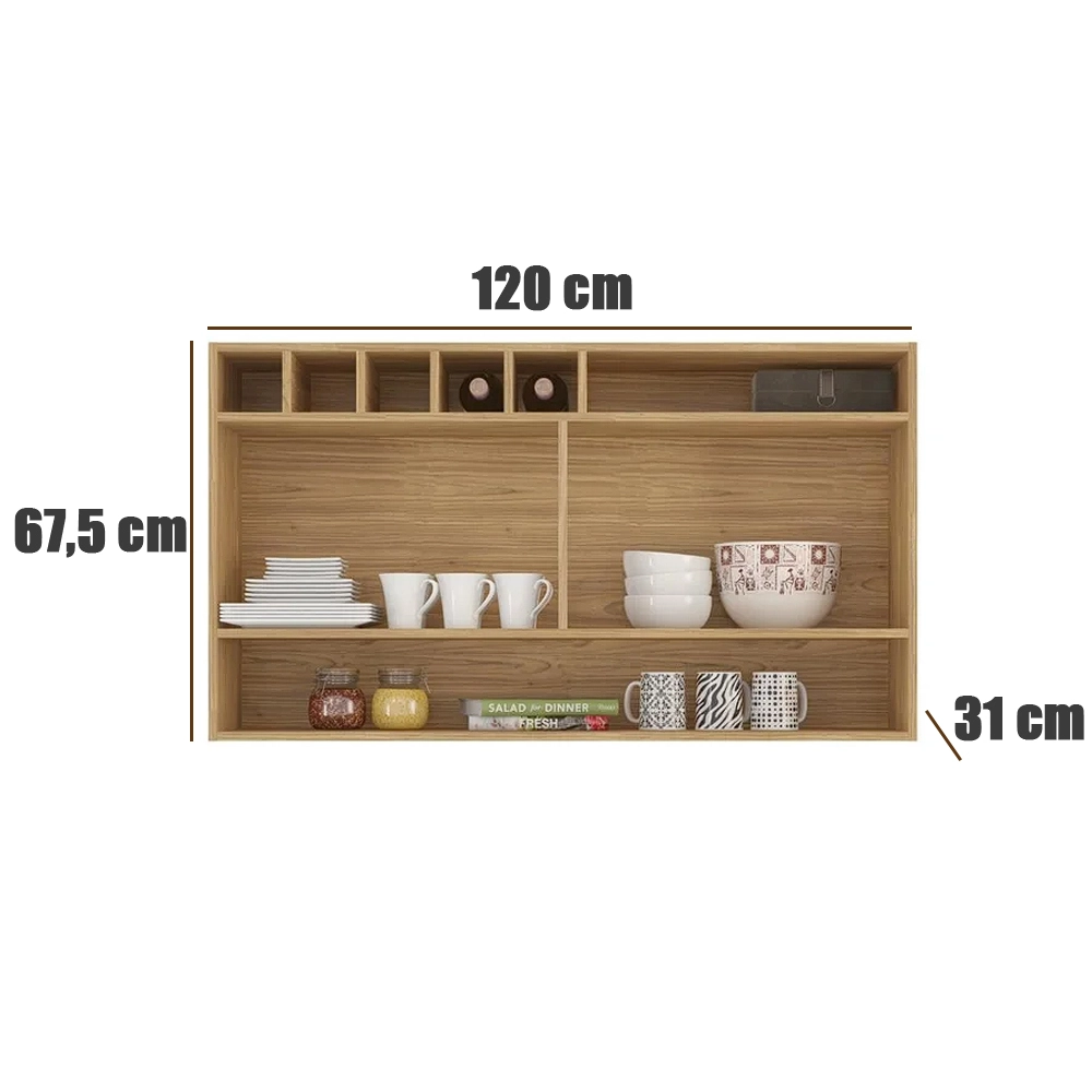 Armário Aéreo Porto 120cm 1 Porta com Adega Itatiaia - Imagem 2