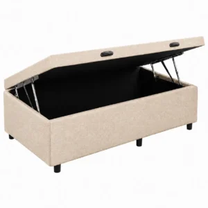 Base Baú Kwid Solteiro em Linho 41x88x188cm Dream Box