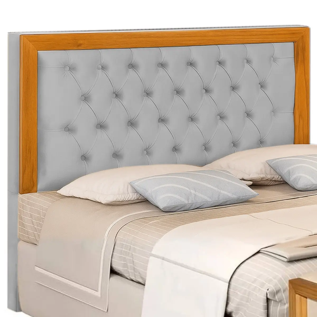 Cabeceira Imperial Queen em Suede Ra - Imagem 4