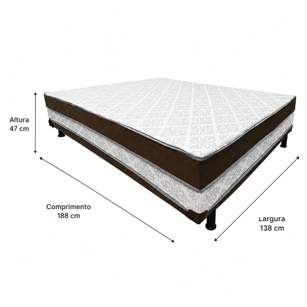 Cama Box Absolut Ortobello Casal Ortopédica 138x188x47cm - Imagem 2