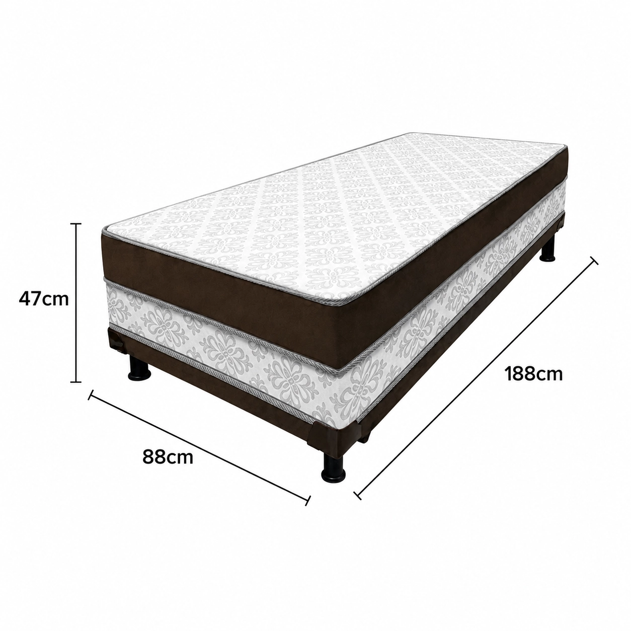 Cama Box Absolut Ortobello Solteiro Ortopédica 88x188x47cm - Imagem 2