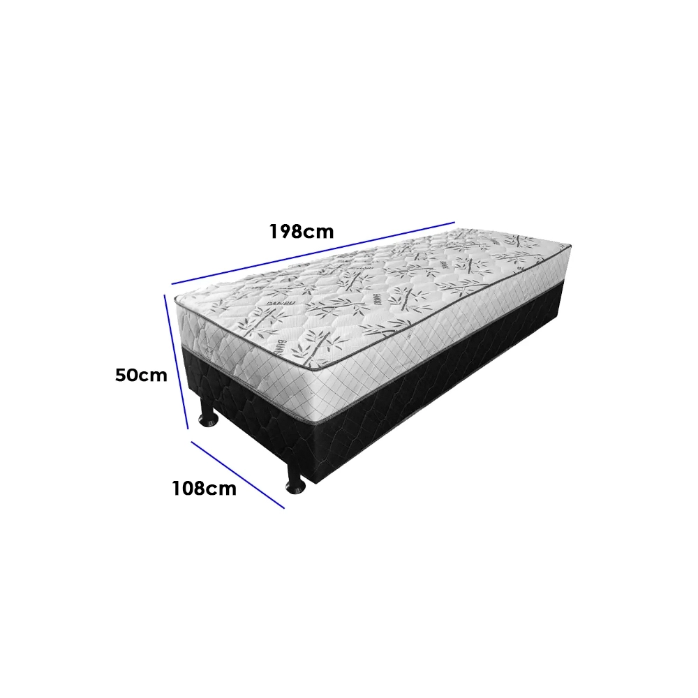 Cama Box Monaco Solteirão Ortopédica 108x198x50cm - Imagem 2