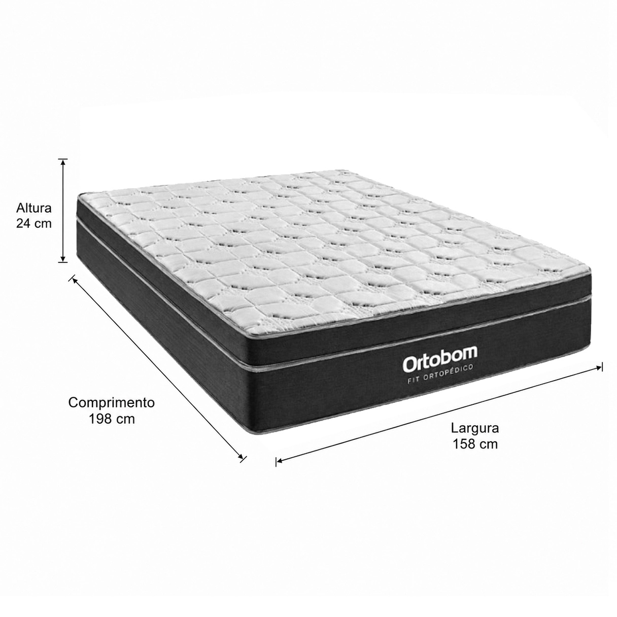 Colchão Fit Ortopédico Queen 24x198x158cm Ortobom - Imagem 2