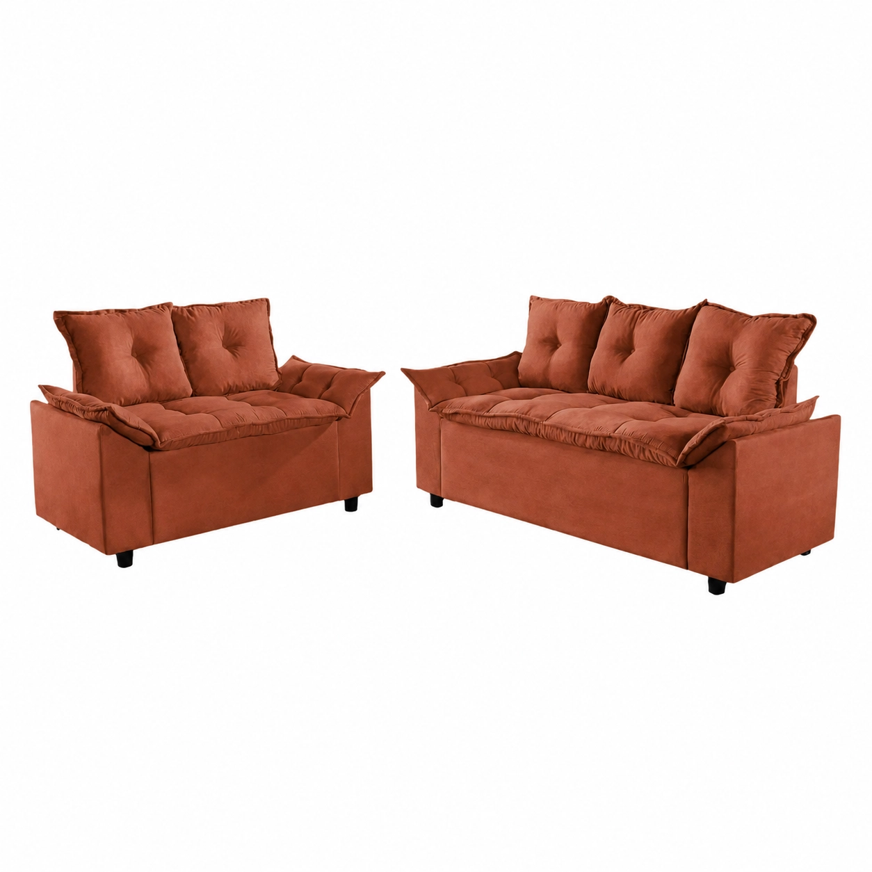 Conjunto de Sofá Veneza com 2 e 3 Lugares Tecido Suede - Imagem 7