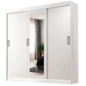 Guarda Roupa New Lisboa Casal 3 Portas 2 Gavetas com Espelho Evidencia