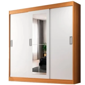 Guarda Roupa New Lisboa Casal 3 Portas 2 Gavetas com Espelho Evidencia